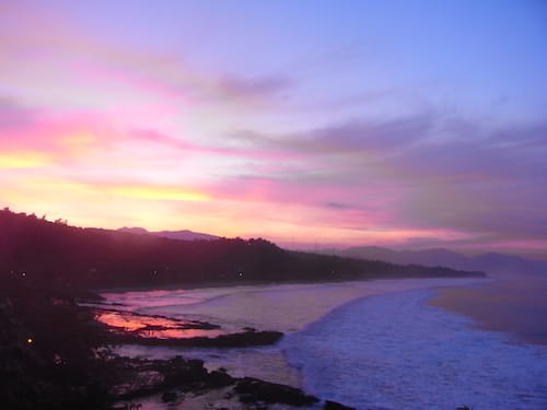 Sunset over bay in Java