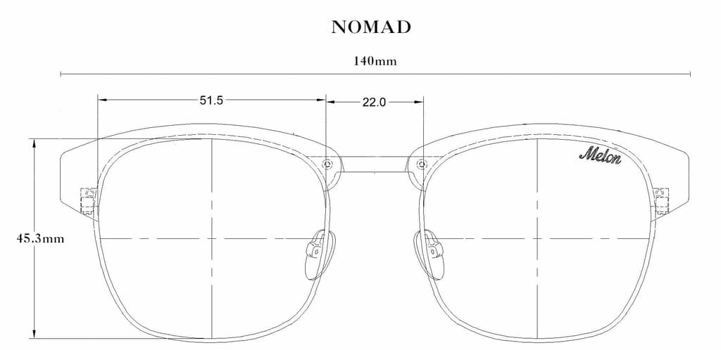Melon Optics Nomad Sunglasses Size Guide