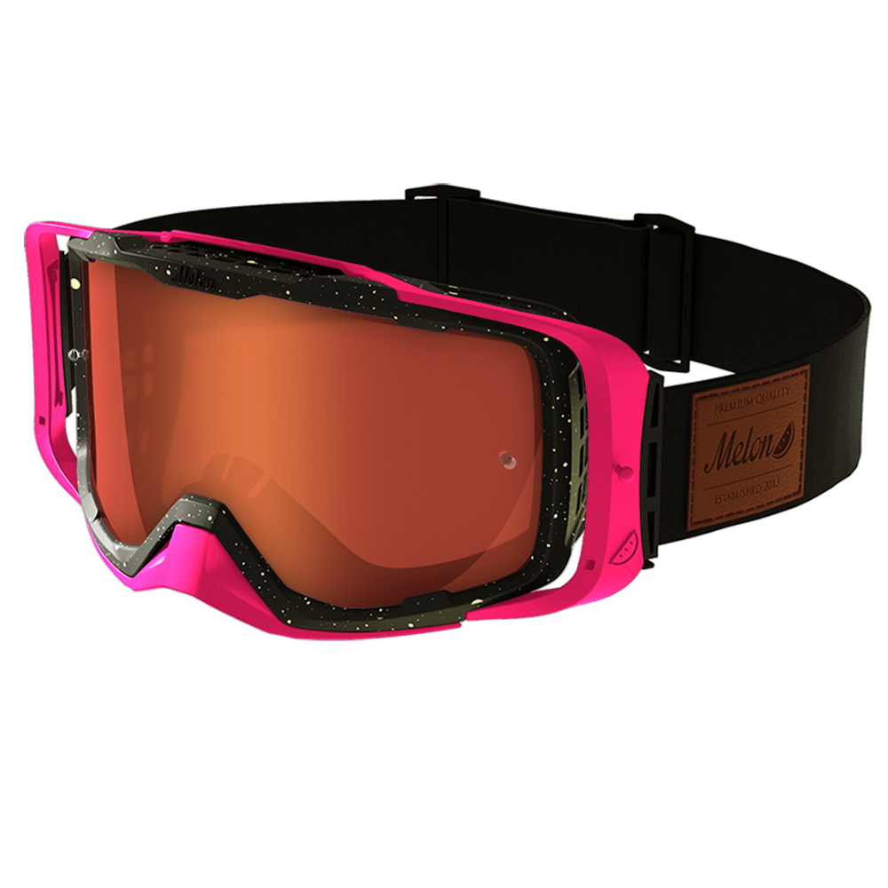 Paint Splat Frame/pink OR/Red Chrome/black patch Strap