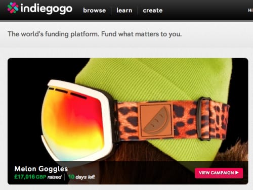Indiegogo Melon Goggles £17,000